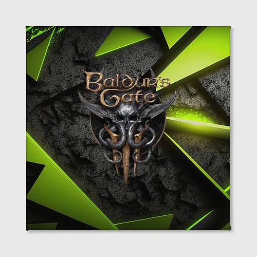 Картина квадратная Baldurs Gate 3 logo green abstract / 3D-принт – фото 2