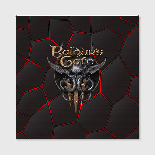 Картина квадратная Baldurs Gate 3 logo red black geometry / 3D-принт – фото 2