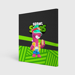 Холст квадратный Doug Brawl stars green black, цвет: 3D-принт