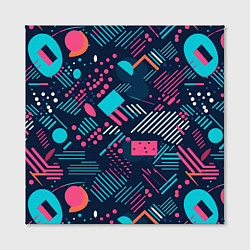 Холст квадратный Абстракция синяя паттерн, цвет: 3D-принт — фото 2