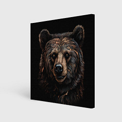 Холст квадратный Медведь крупный, цвет: 3D-принт