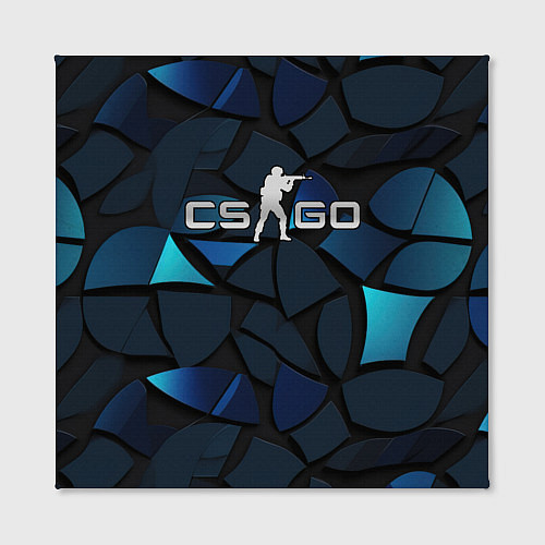 Картина квадратная CS GO blue black elements / 3D-принт – фото 2