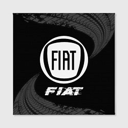 Холст квадратный Fiat speed на темном фоне со следами шин, цвет: 3D-принт — фото 2