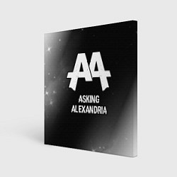 Холст квадратный Asking Alexandria glitch на темном фоне, цвет: 3D-принт