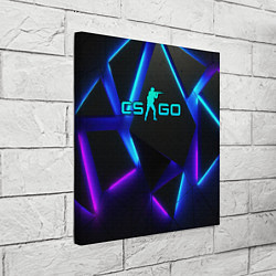 Холст квадратный CSGO neon geometry, цвет: 3D-принт — фото 2