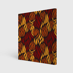 Холст квадратный Hot Flames - паттерн, цвет: 3D-принт