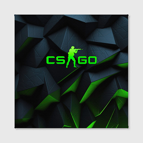 Картина квадратная CSGO green texture logo / 3D-принт – фото 2