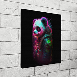 Холст квадратный Cyberpunk panda, цвет: 3D-принт — фото 2