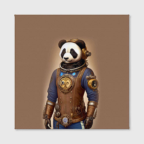 Картина квадратная Крутой панда в стиле стимпанк - нейросеть / 3D-принт – фото 2