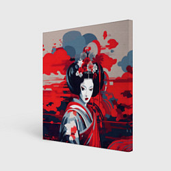 Холст квадратный Geisha vector style, цвет: 3D-принт