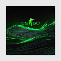 Холст квадратный CSGO neon green logo, цвет: 3D-принт — фото 2