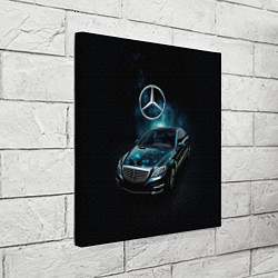Холст квадратный Mercedes Benz dark style, цвет: 3D-принт — фото 2