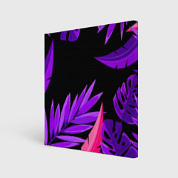 Холст квадратный Floral composition - neon, цвет: 3D-принт