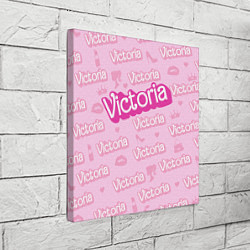 Холст квадратный Виктория - паттерн Барби розовый, цвет: 3D-принт — фото 2