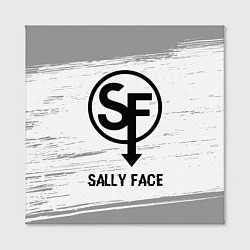Холст квадратный Sally Face glitch на светлом фоне, цвет: 3D-принт — фото 2