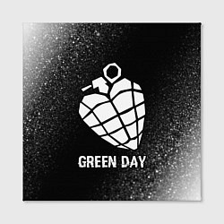 Холст квадратный Green Day glitch на темном фоне, цвет: 3D-принт — фото 2
