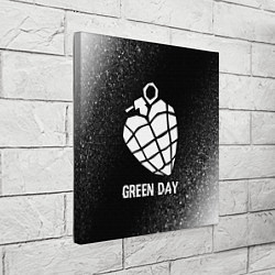 Холст квадратный Green Day glitch на темном фоне, цвет: 3D-принт — фото 2