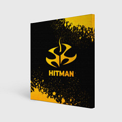 Холст квадратный Hitman - gold gradient, цвет: 3D-принт
