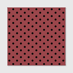 Холст квадратный Чёрный горошек на тёмно-розовом, цвет: 3D-принт — фото 2