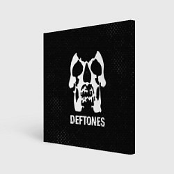 Холст квадратный Deftones glitch на темном фоне, цвет: 3D-принт