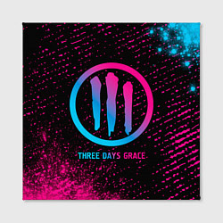 Холст квадратный Three Days Grace - neon gradient, цвет: 3D-принт — фото 2