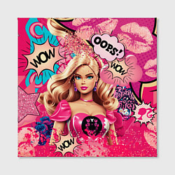 Холст квадратный Барби в стиле поп арт, цвет: 3D-принт — фото 2