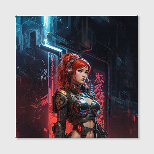 Картина квадратная Рыжая девушка в броне / 3D-принт – фото 2