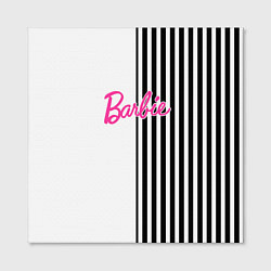 Холст квадратный Барби - белый и черные полосы, цвет: 3D-принт — фото 2