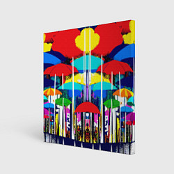 Картина квадратная Mirror pattern of umbrellas - pop art