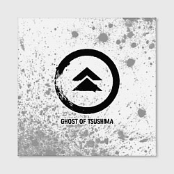 Холст квадратный Ghost of Tsushima glitch на светлом фоне, цвет: 3D-принт — фото 2