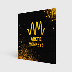 Холст квадратный Arctic Monkeys - gold gradient, цвет: 3D-принт