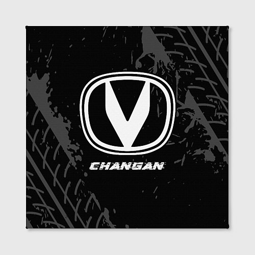 Картина квадратная Changan speed на темном фоне со следами шин / 3D-принт – фото 2