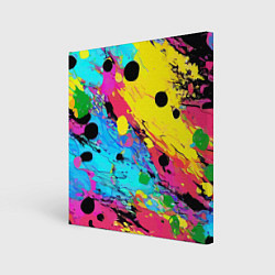 Холст квадратный Цветная абстракция - живопись, цвет: 3D-принт