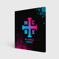 Холст квадратный My Chemical Romance - neon gradient, цвет: 3D-принт