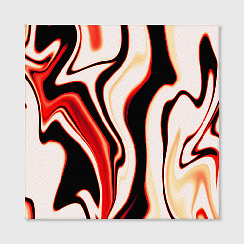 Картина квадратная Абстракция разлитые краски бежевый красный и чёрны / 3D-принт – фото 2