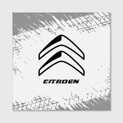 Картина квадратная Citroen speed на светлом фоне со следами шин / 3D-принт – фото 2