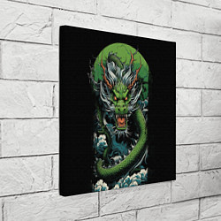 Холст квадратный Зеленый дракон символ 2024, цвет: 3D-принт — фото 2