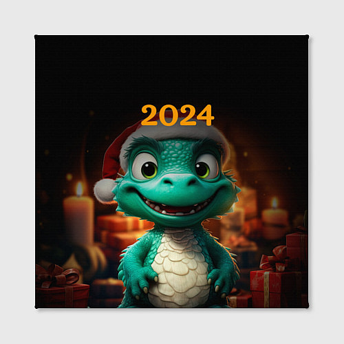 Картина квадратная Зеленый дракон 2024 / 3D-принт – фото 2