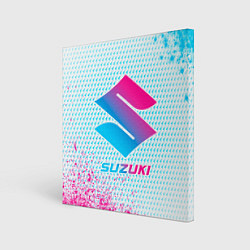 Холст квадратный Suzuki neon gradient style, цвет: 3D-принт