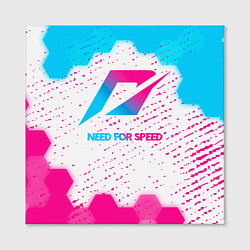 Холст квадратный Need for Speed neon gradient style, цвет: 3D-принт — фото 2