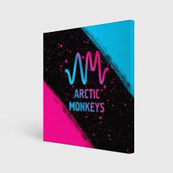 Холст квадратный Arctic Monkeys - neon gradient, цвет: 3D-принт