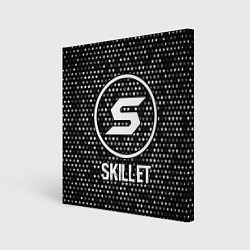 Холст квадратный Skillet glitch на темном фоне, цвет: 3D-принт