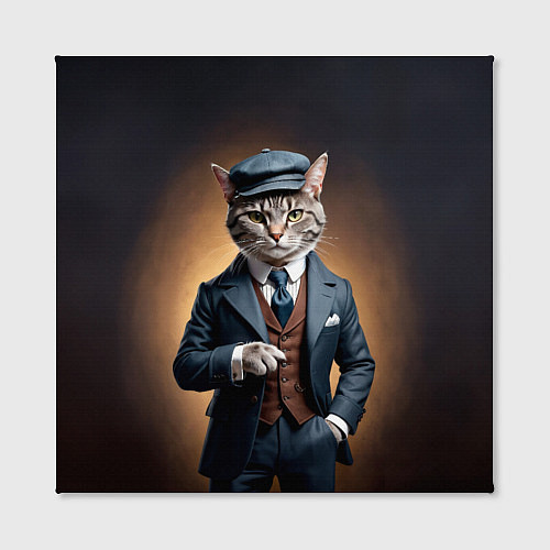 Картина квадратная Кот в стиле Томаса Шелби - Острые козырьки / 3D-принт – фото 2