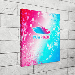 Холст квадратный Papa Roach neon gradient style, цвет: 3D-принт — фото 2