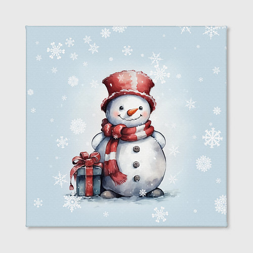 Картина квадратная New Years cute snowman / 3D-принт – фото 2