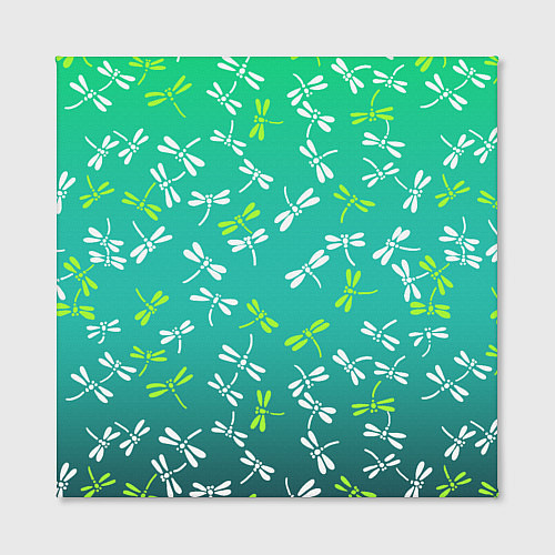 Картина квадратная Белые и ядовито-зелёные стрекозы / 3D-принт – фото 2