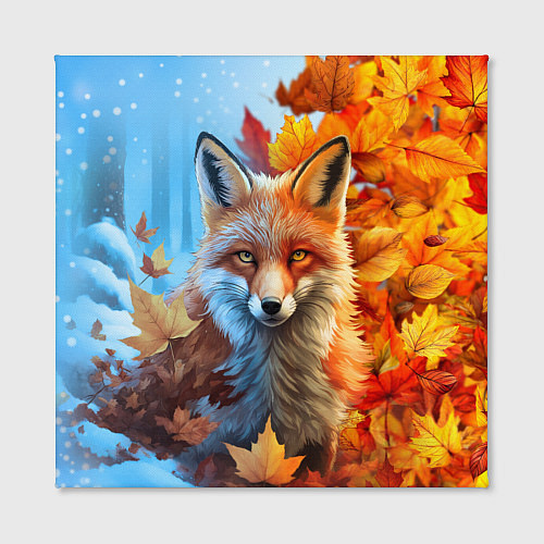 Картина квадратная Лиса осень-зима / 3D-принт – фото 2