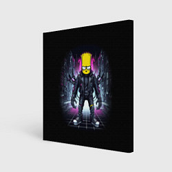 Картина квадратная Cool Bart Simpson - cyberpunk - ai art