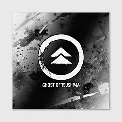 Холст квадратный Ghost of Tsushima glitch на темном фоне, цвет: 3D-принт — фото 2