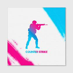 Холст квадратный Counter Strike neon gradient style, цвет: 3D-принт — фото 2